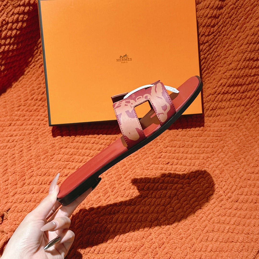 HM 3D Oran Sandals Red Calfskin 243966