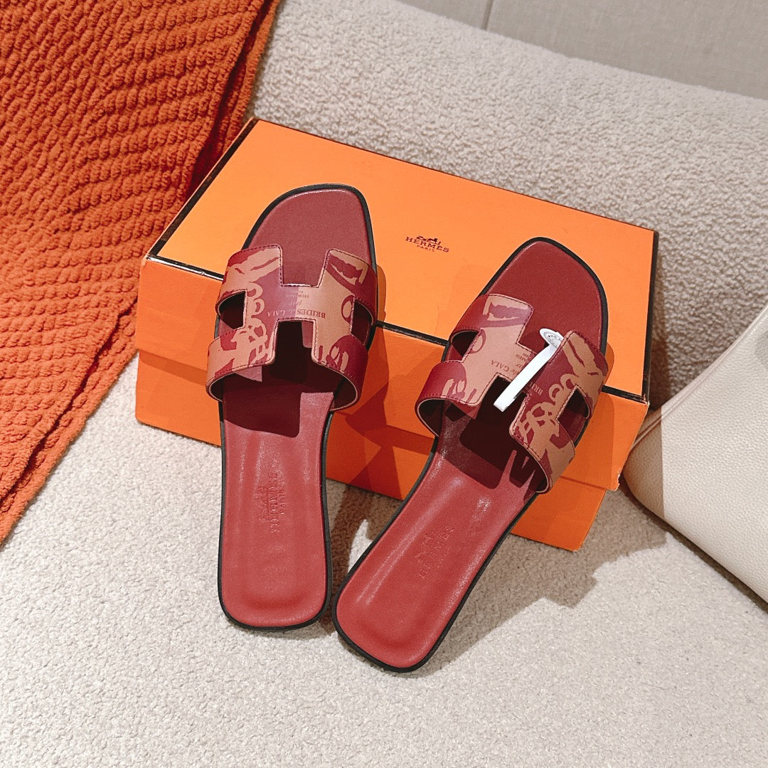 HM 3D Oran Sandals Red Calfskin 243966