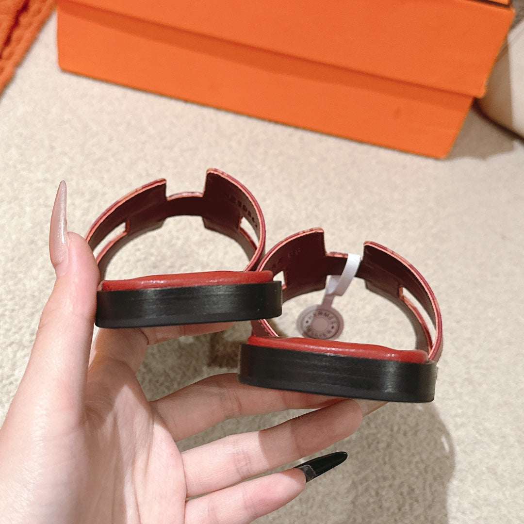 HM 3D Oran Sandals Red Calfskin 243966