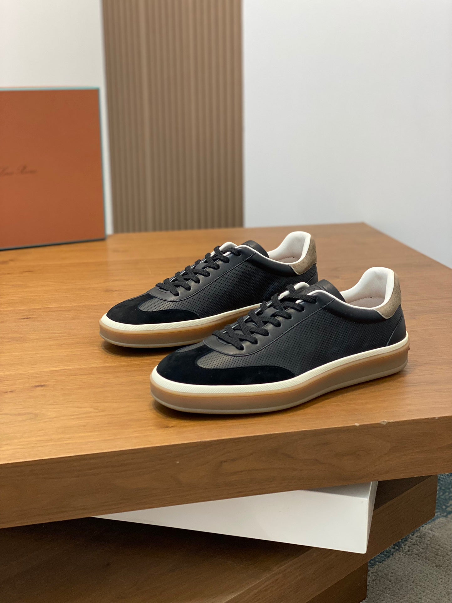 LP 360 TENNIS WALK SNEAKERS BLACK MESH CALFSKIN