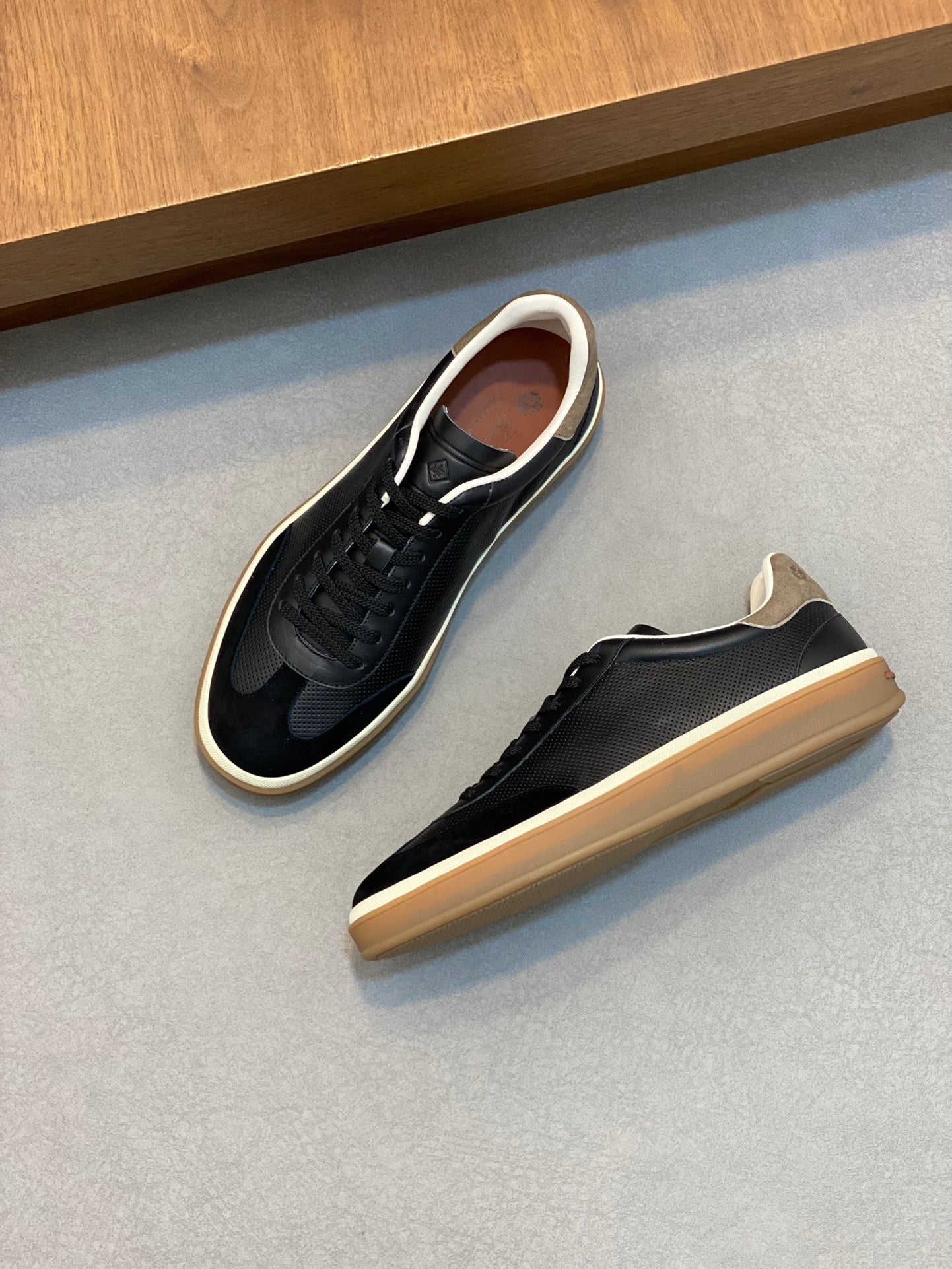 LP 360 TENNIS WALK SNEAKERS BLACK MESH CALFSKIN