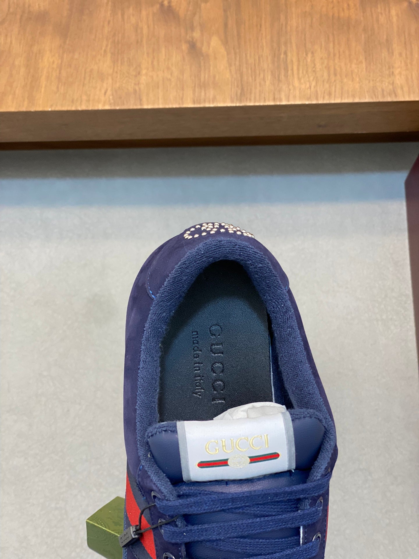 GG Men's Screener Sneaker Blue Cowhide 534045