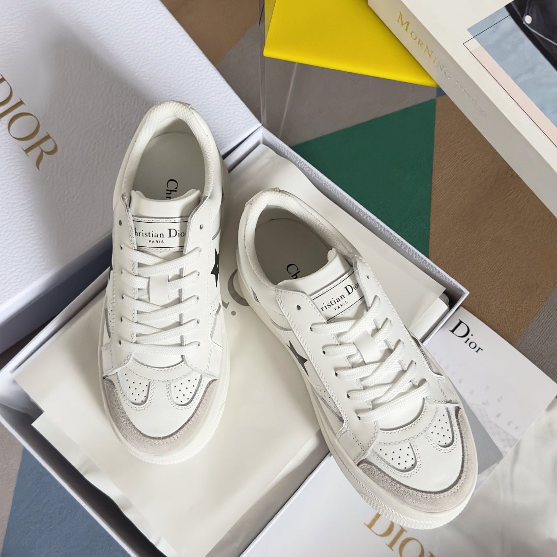 cd star sneaker white cream calfksin