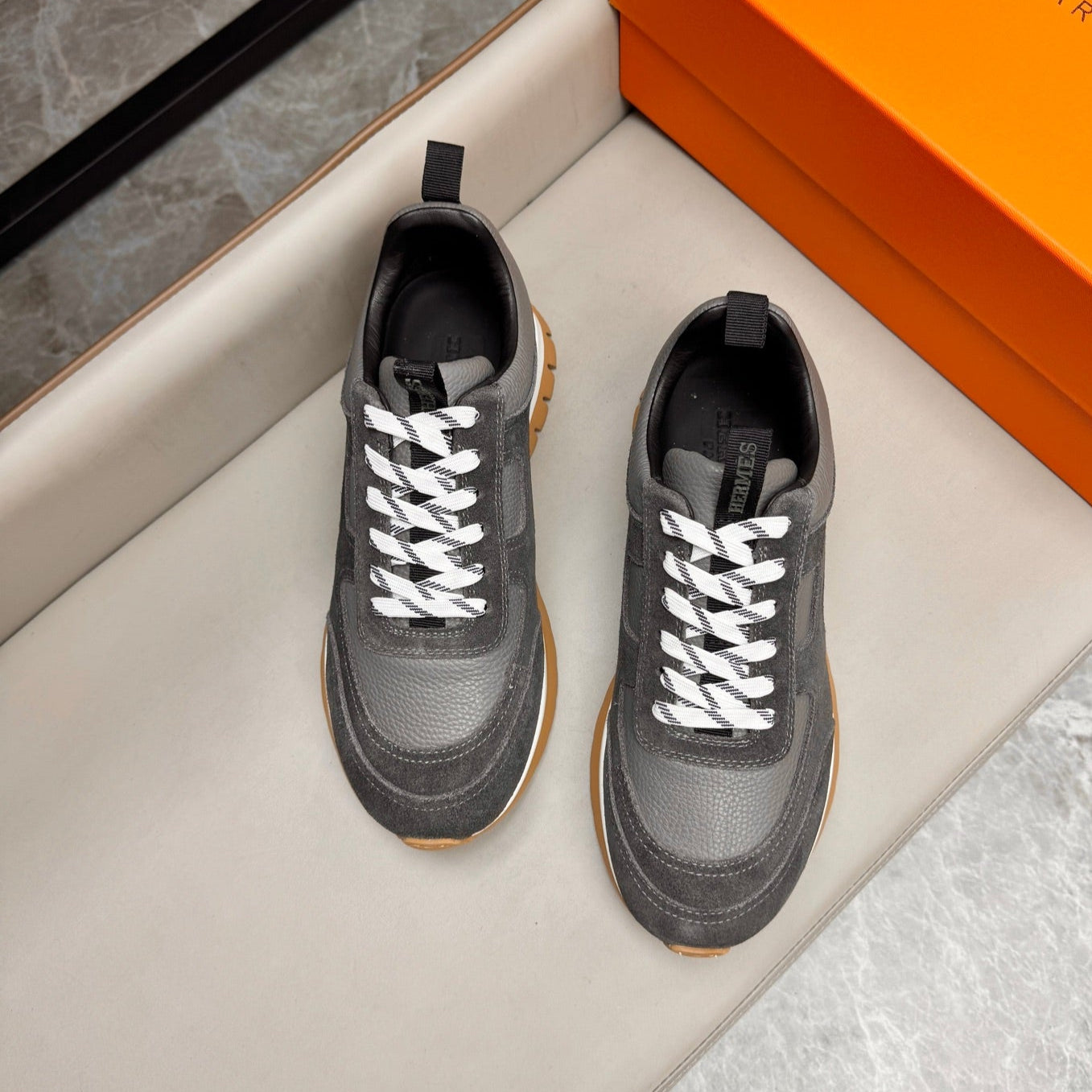 HM Men's Sneaker Grey Calfskin Suede 602060