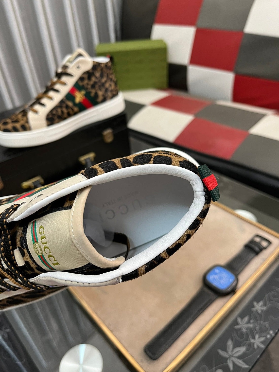 GG Men's ACE Sneaker Brown Black Fur 485742