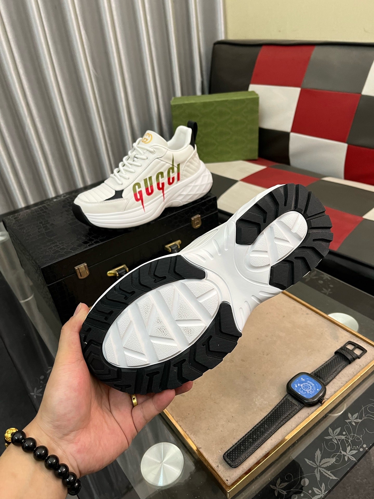 GG Men's Sneaker White Cowhide 529927