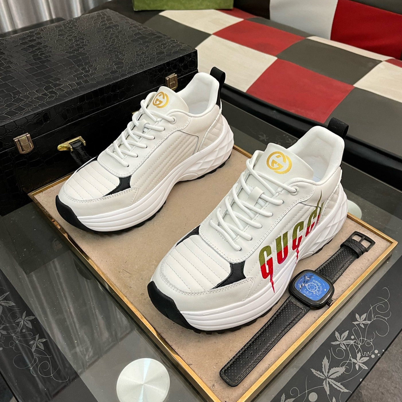 GG Men's Sneaker White Cowhide 529927