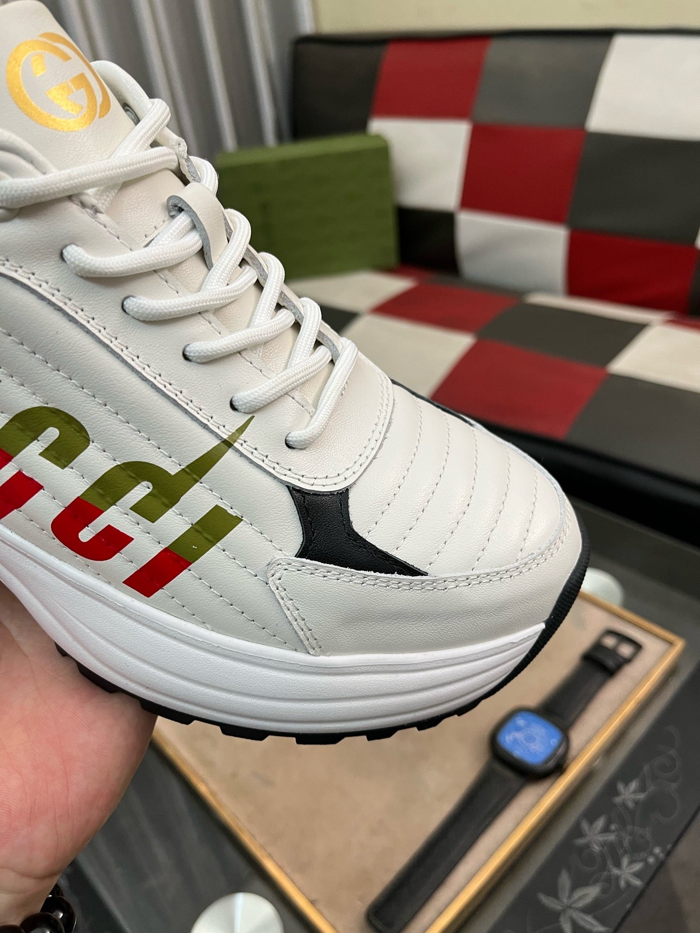 GG Men's Sneaker White Cowhide 529927