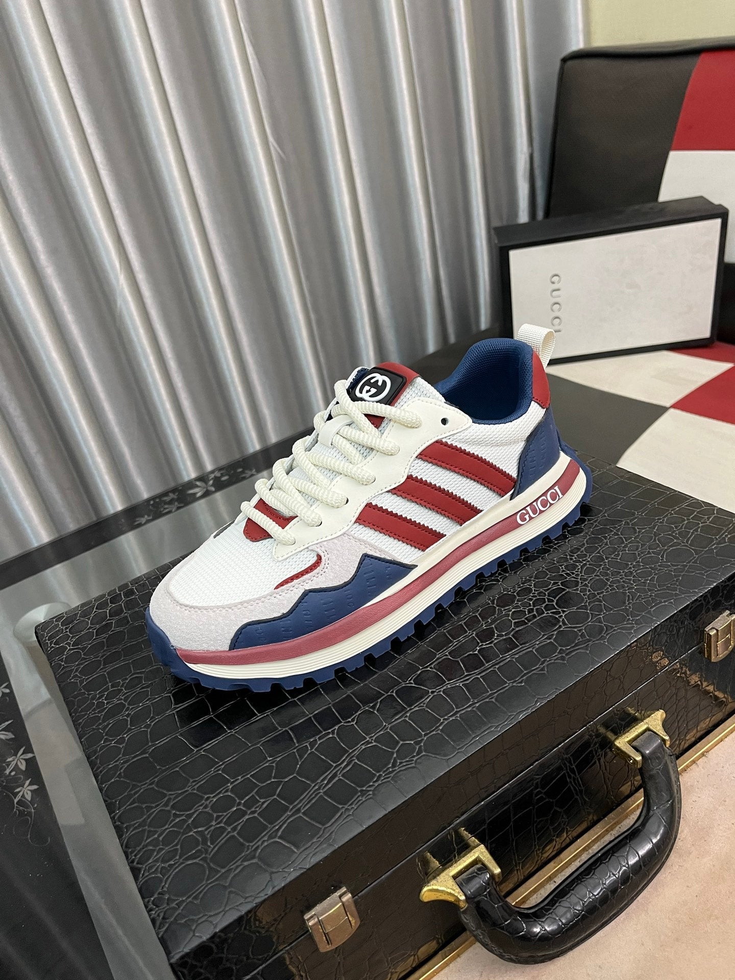 GG x Adidas Men's Sneaker Multicolor Cowhide Suede 554163