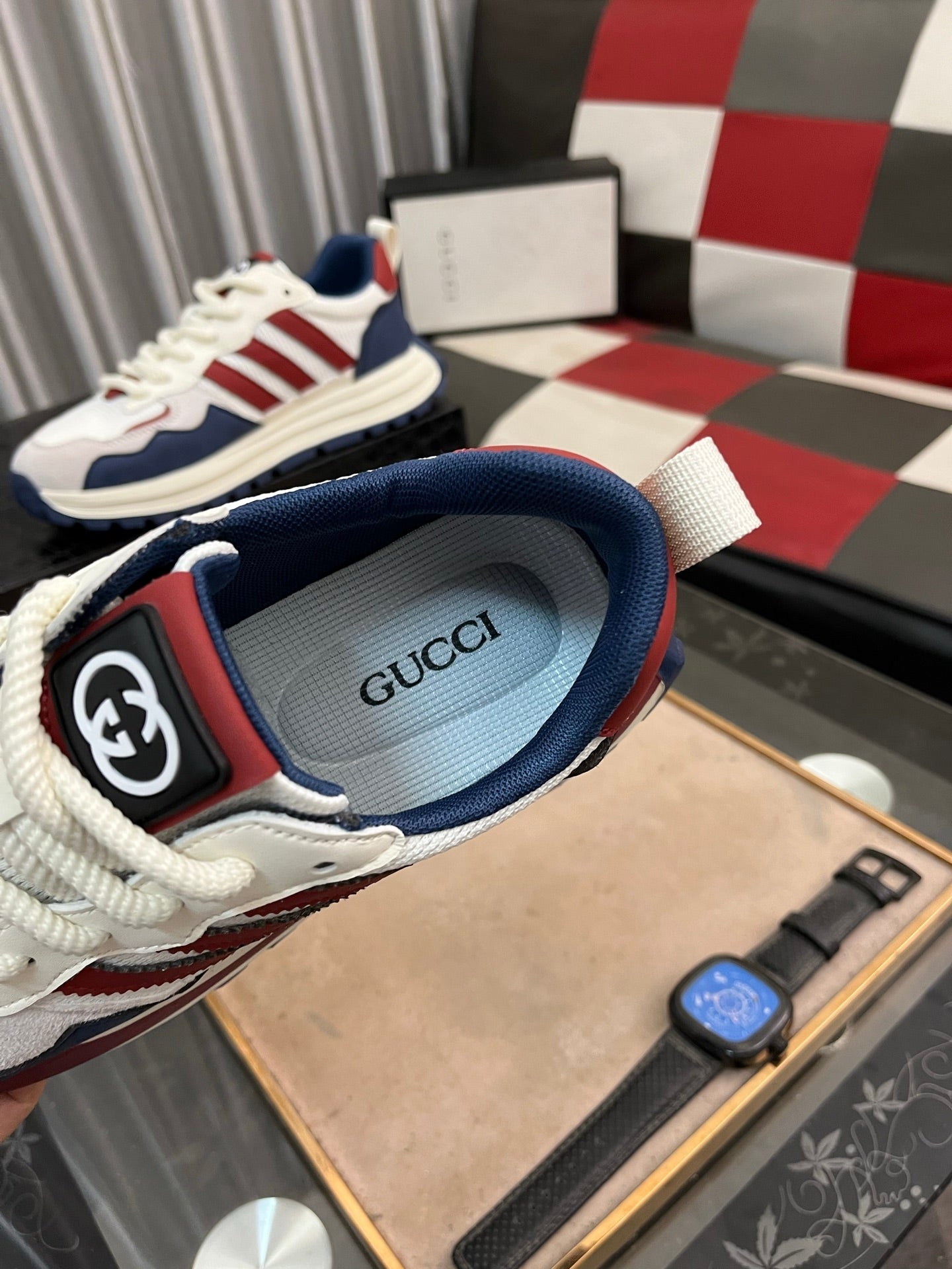 GG x Adidas Men's Sneaker Multicolor Cowhide Suede 554163