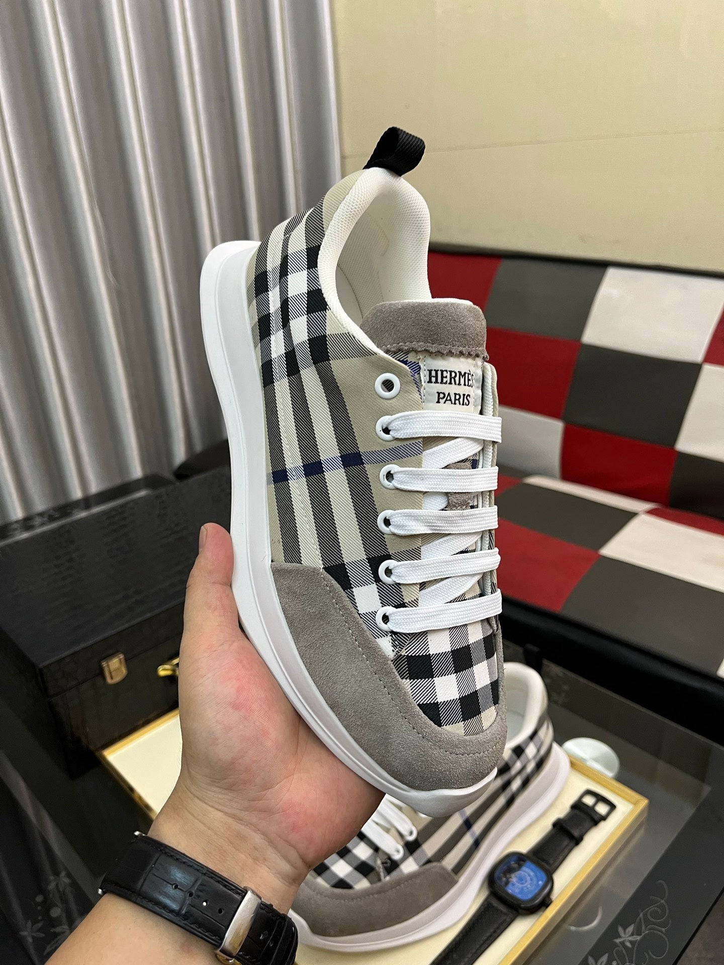 HM Men's Bouncing Sneakers Multicolor Cowhide 644684