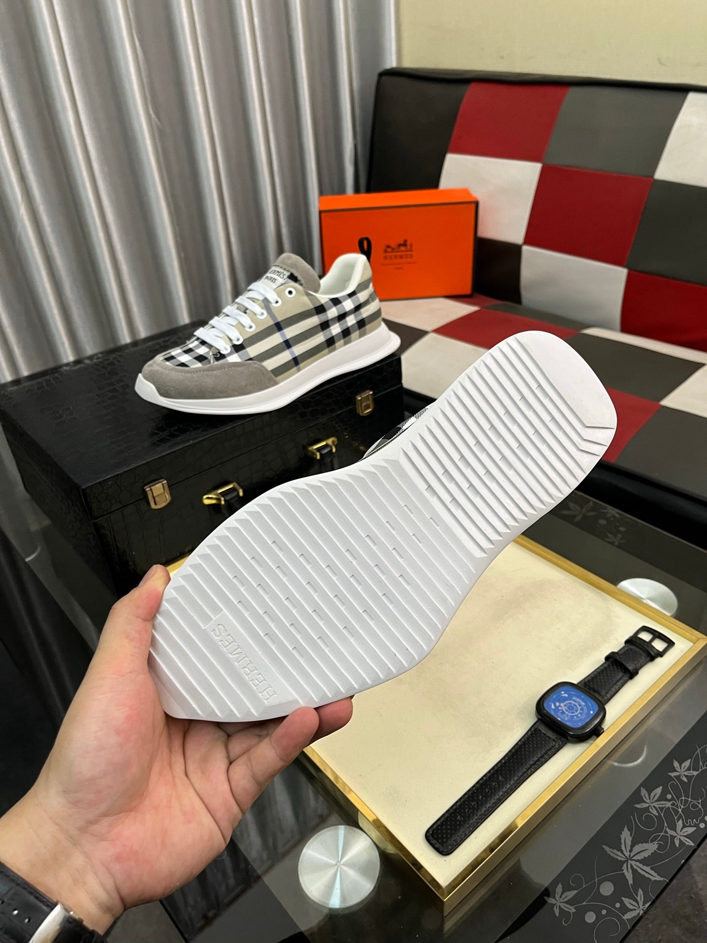 HM Men's Bouncing Sneakers Multicolor Cowhide 644684