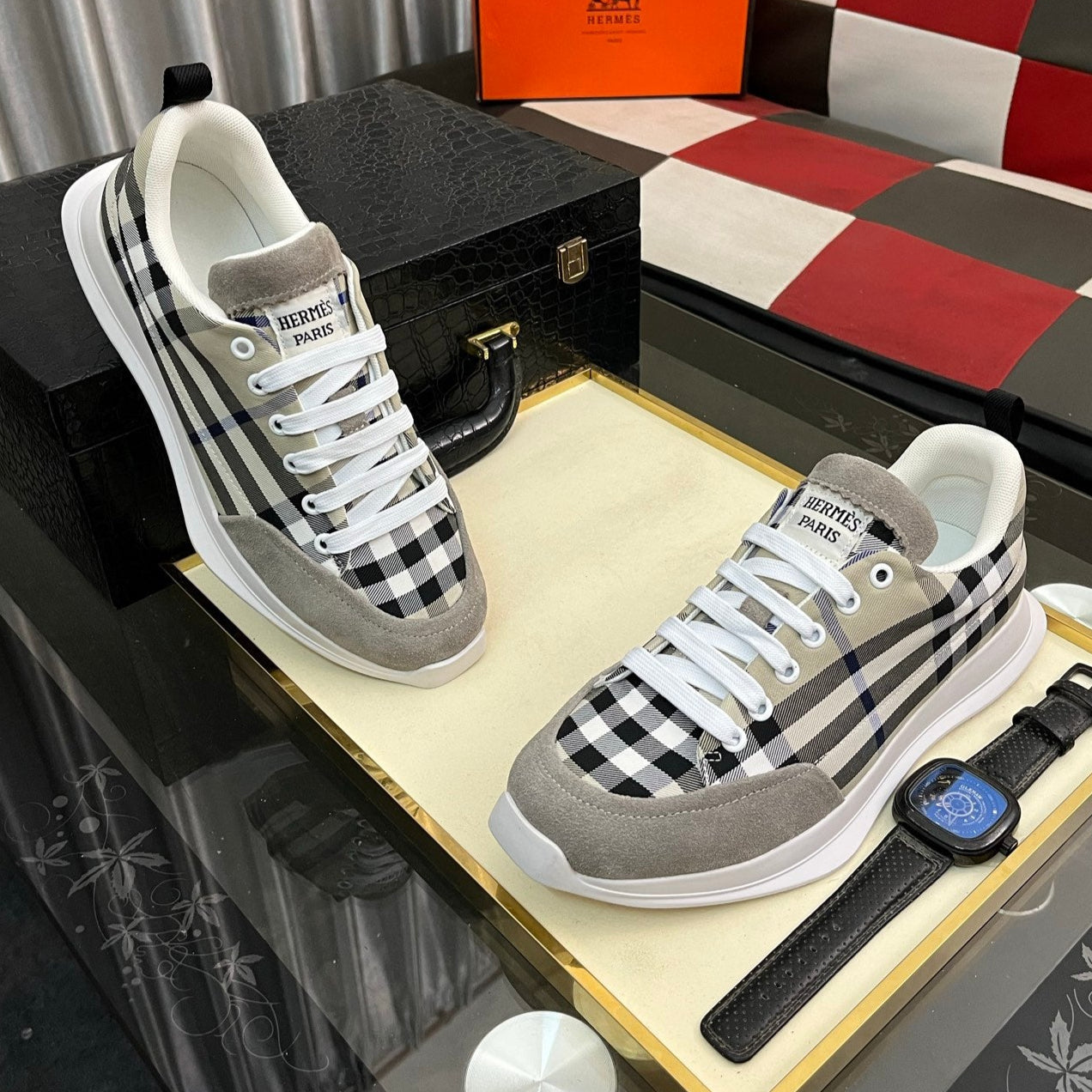 HM Men's Bouncing Sneakers Multicolor Cowhide 644684