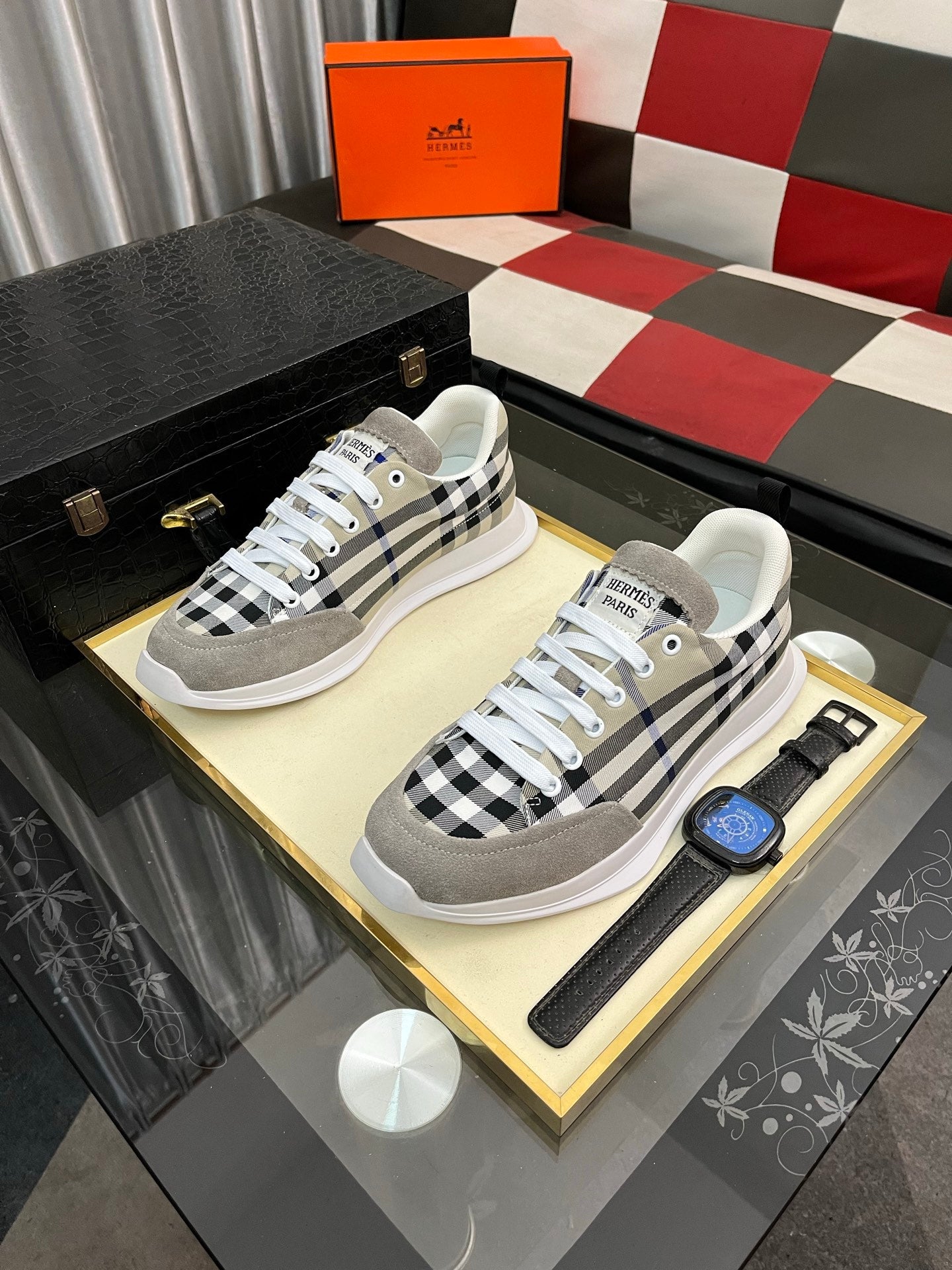 HM Men's Bouncing Sneakers Multicolor Cowhide 644684