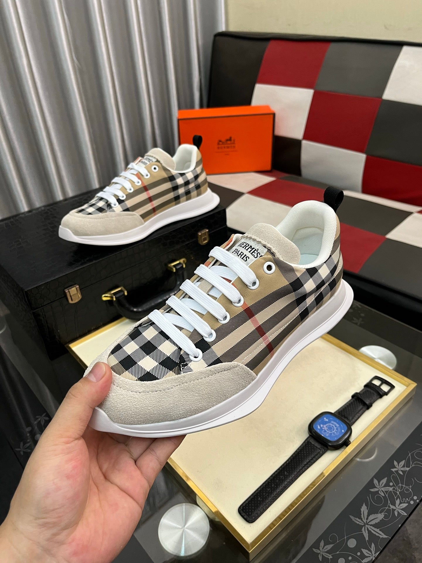 HM Men's Bouncing Sneakers Multicolor Cowhide 644685