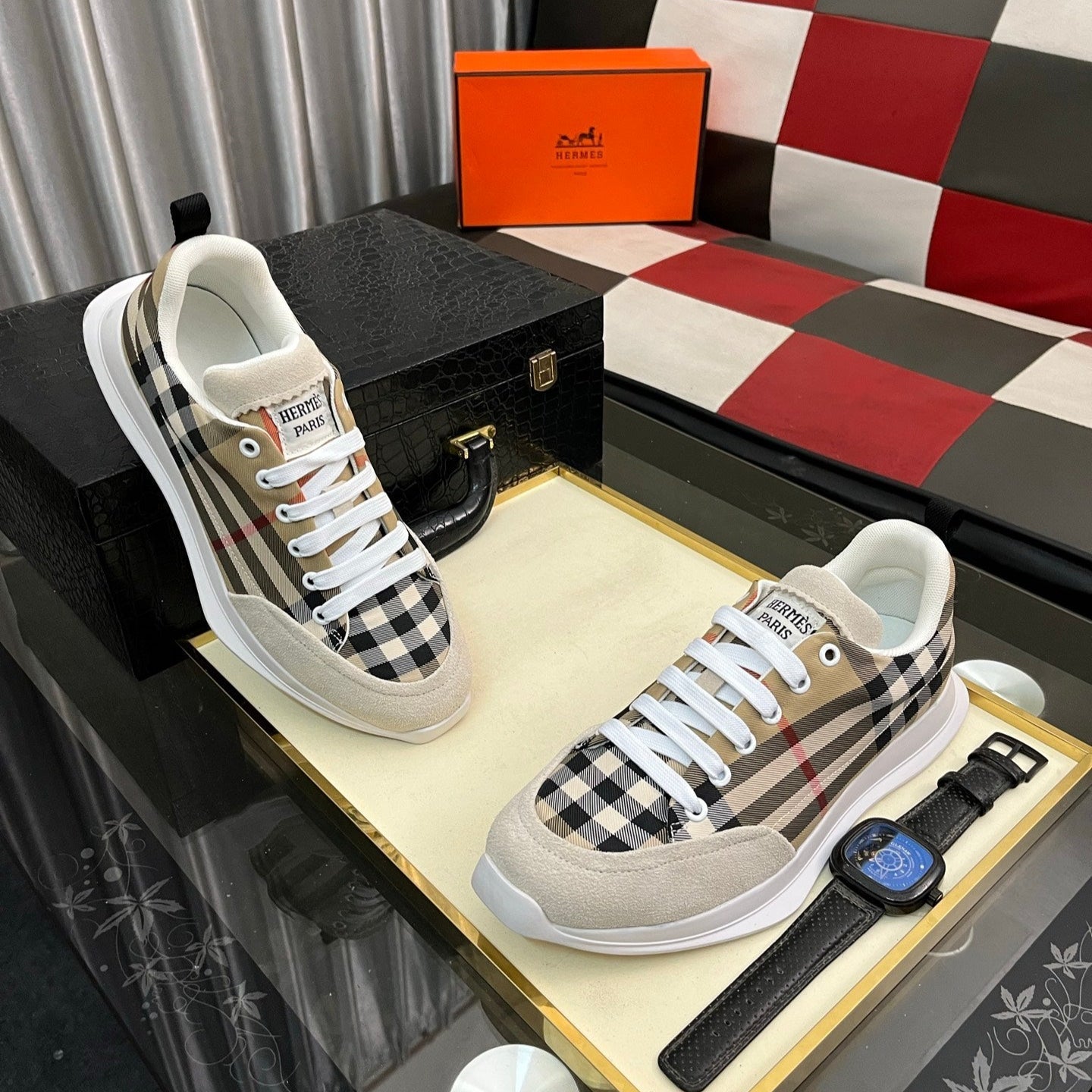 HM Men's Bouncing Sneakers Multicolor Cowhide 644685