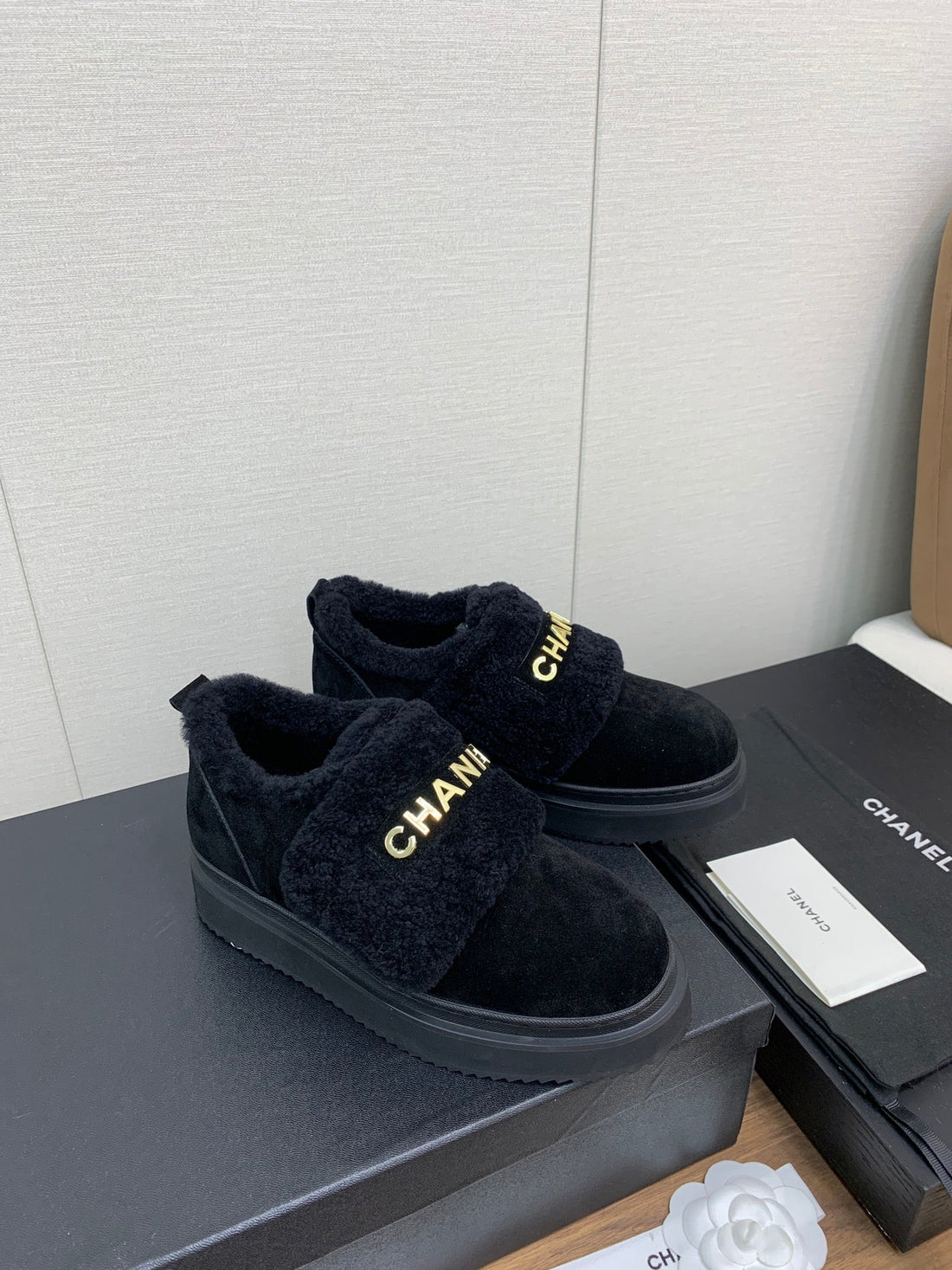 CC Ankle Boots Black Suede Wool