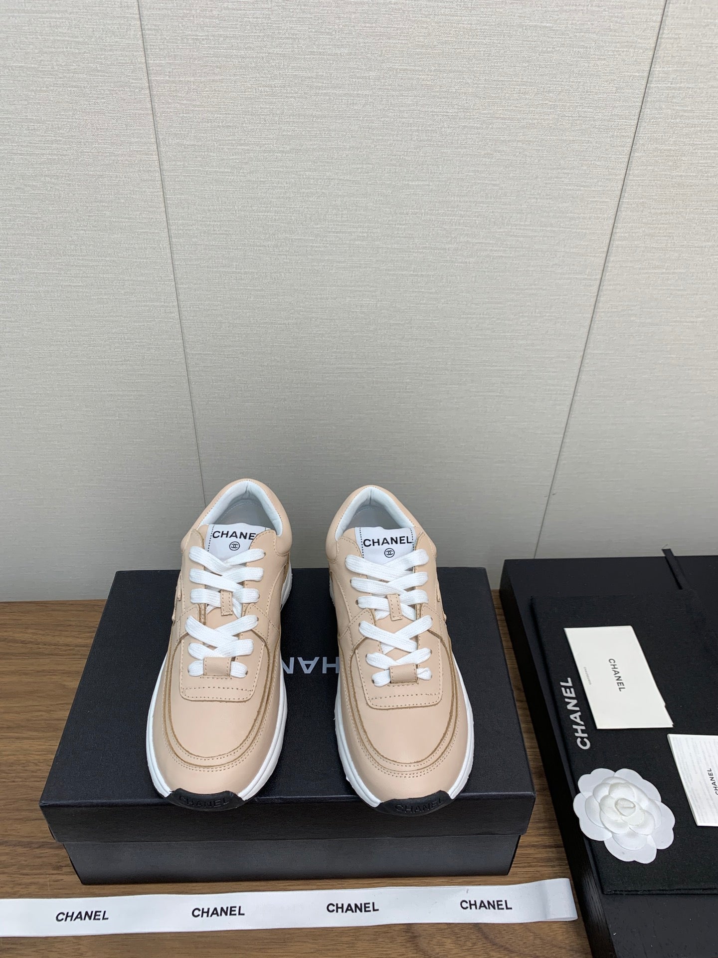 CC Sneaker 30mm Beige Lambskin