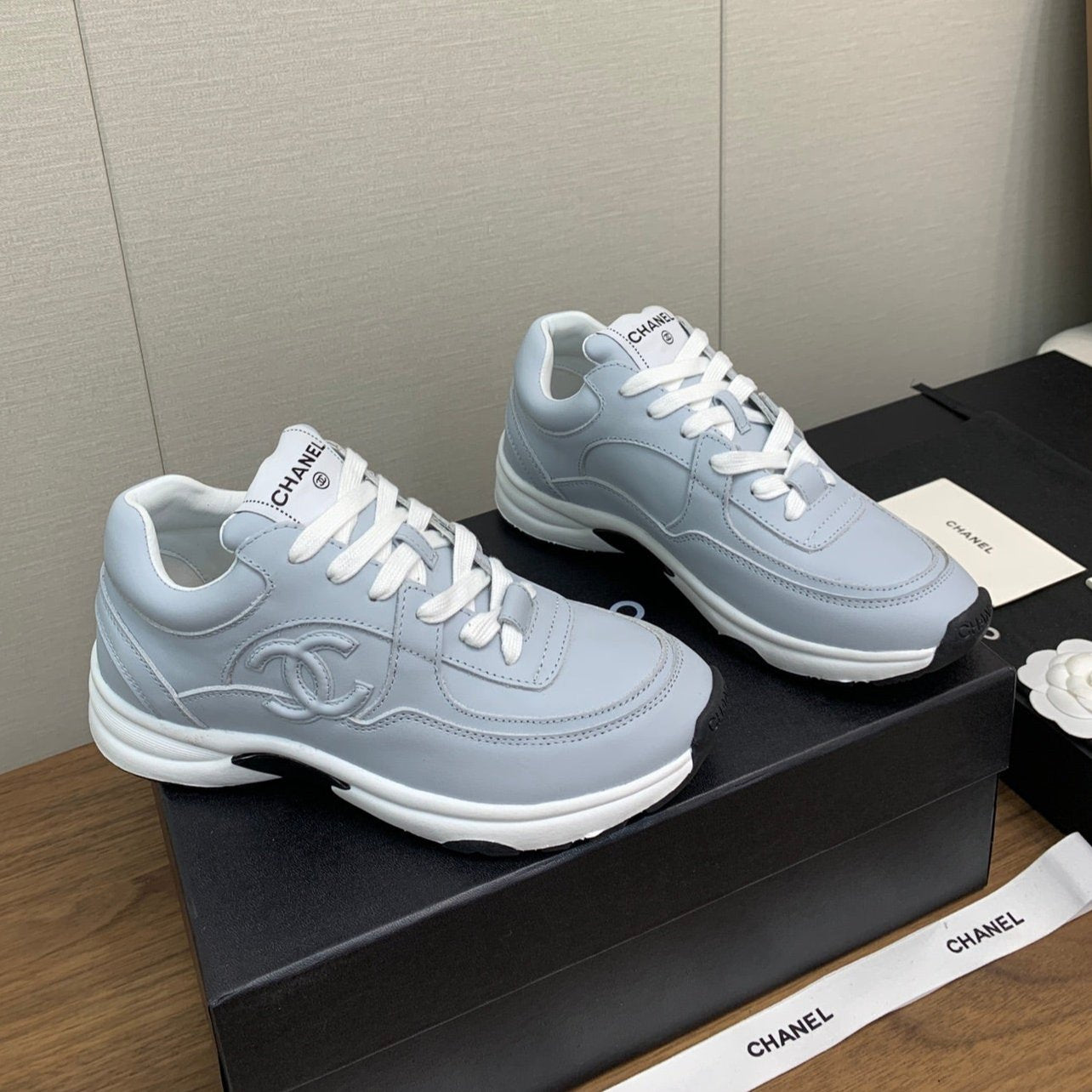 CC Sneaker 30mm Light Blue Lambskin