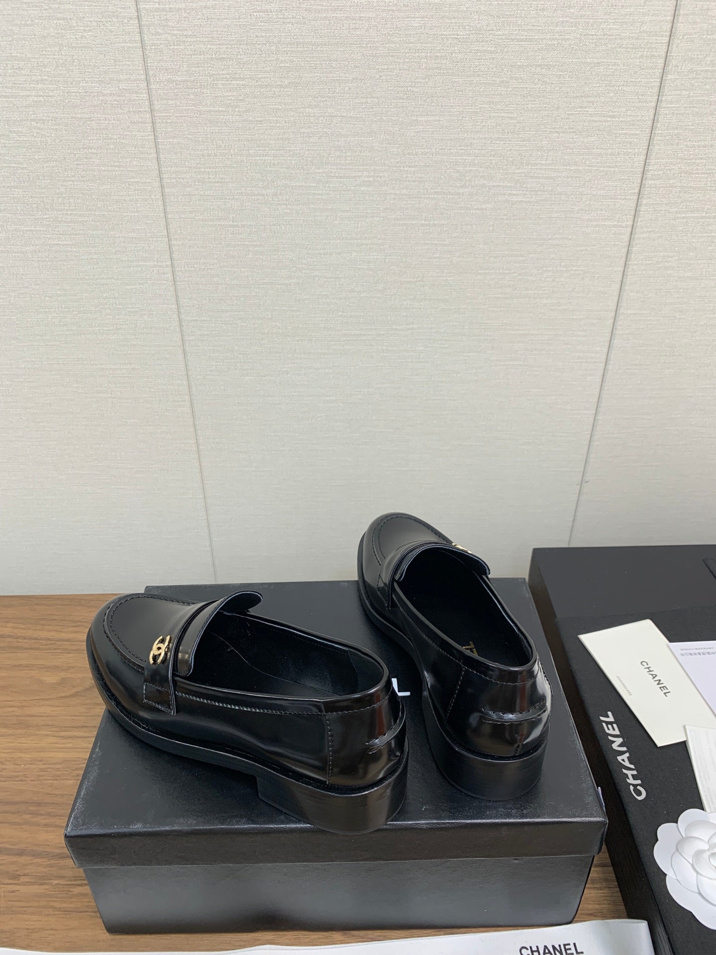 CC Loafers 25mm Glossy Black Lambskin