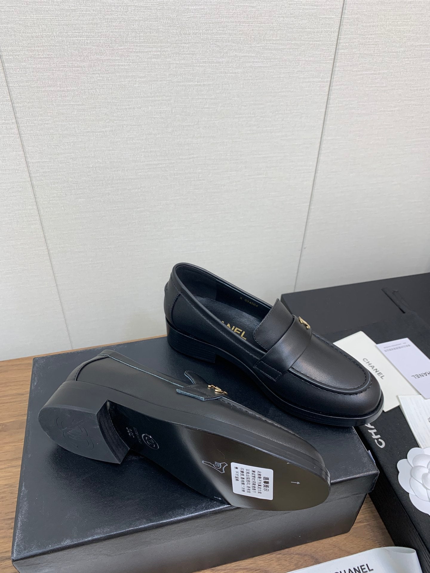CC Loafers 25mm Black Plain Lambskin