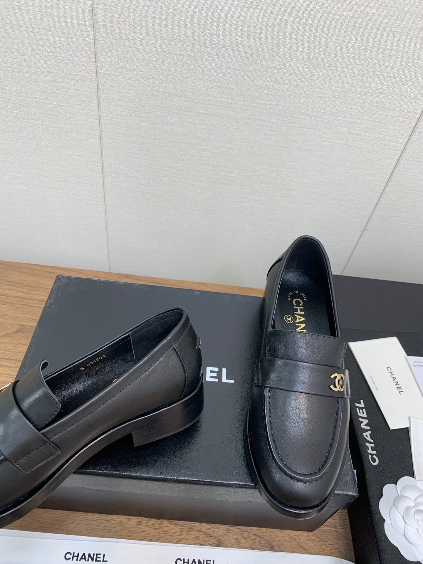 CC Loafers 25mm Black Plain Lambskin