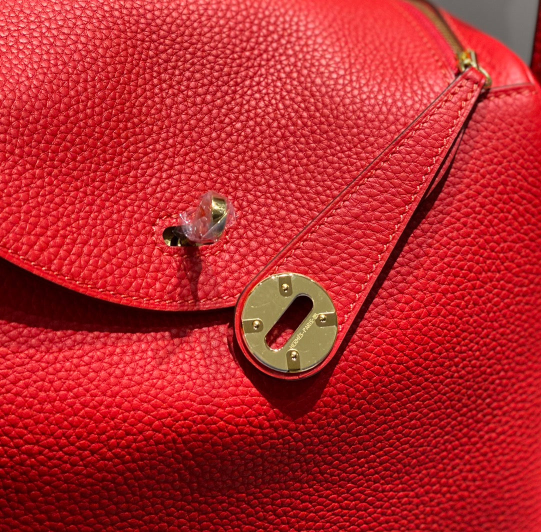 HM LINDY 26 BAG RED TAURILLON CLEMENCE LEATHER