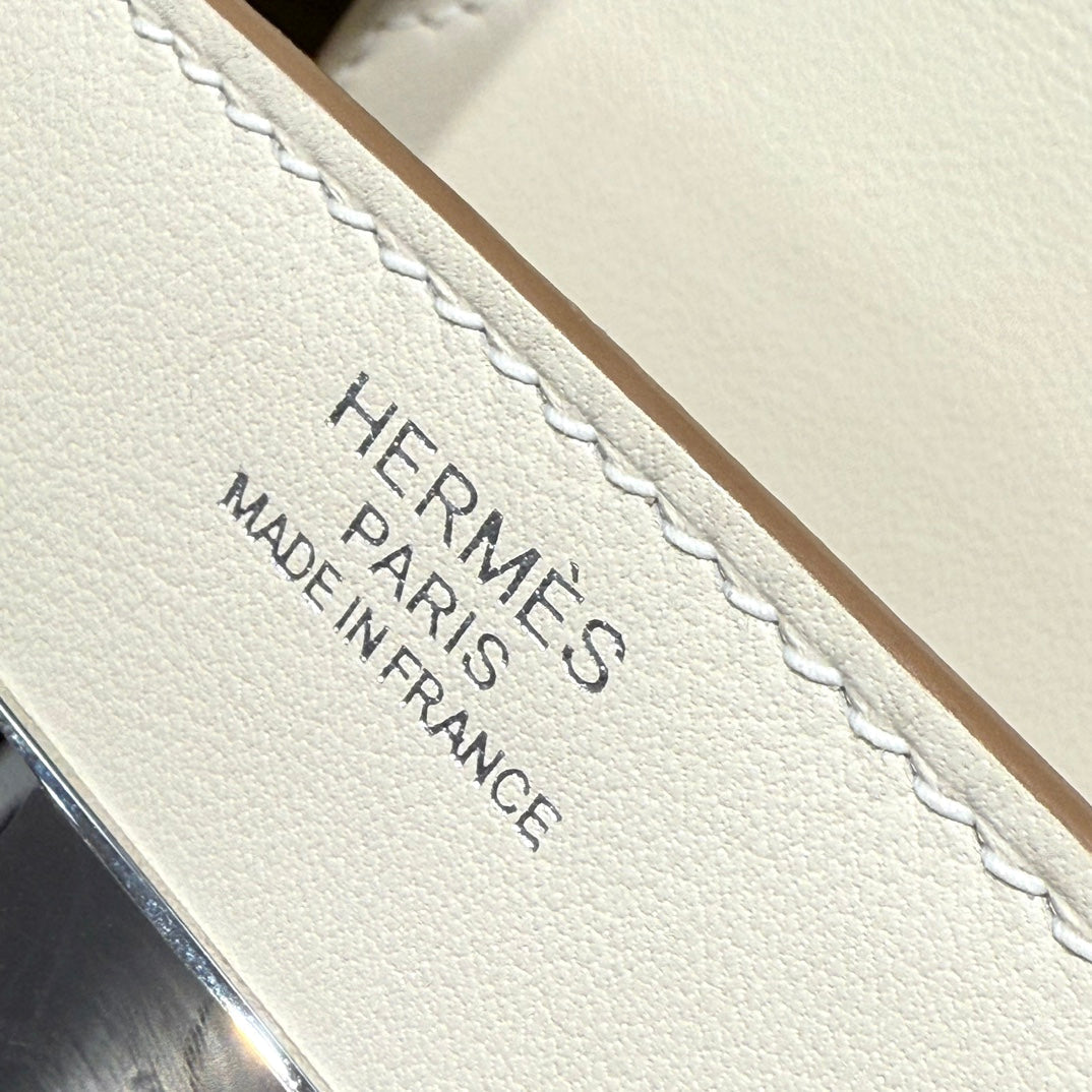 HM Birkin 25 Milkshake White Canvas with Swift Leather Silver Hardware 237310