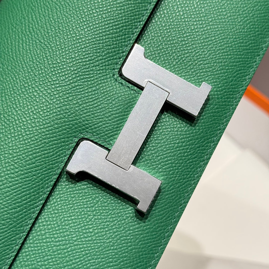 HM Constance Elan 24cm Bag Dark Green Epsom Leather Silver Hardware