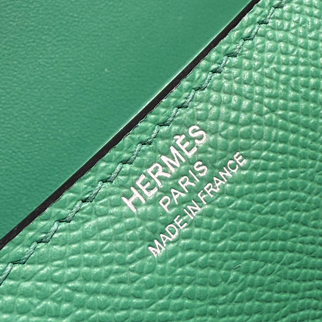 HM Constance Elan 24 Green Epsom Silver Hardware 237333