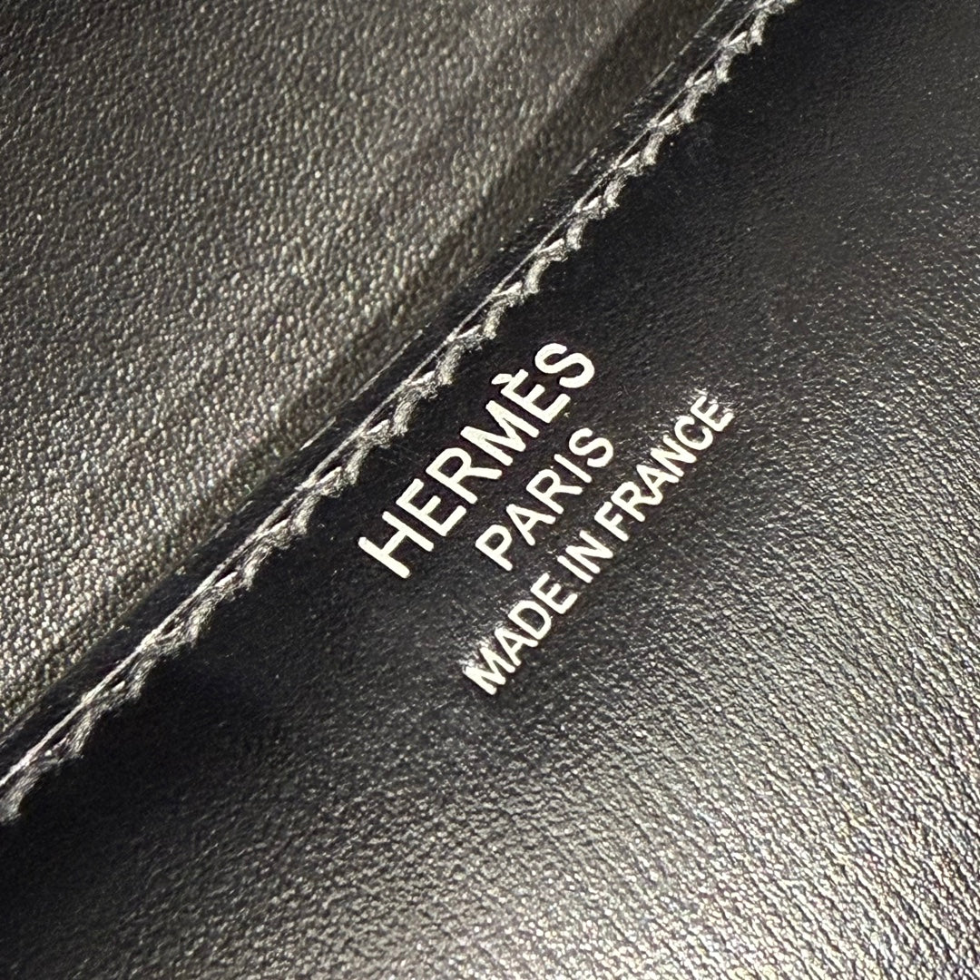 HM Constance Elan 24cm Bag Black Box Calfskin Silver Hardware