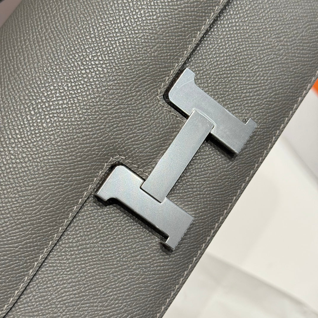 HM Constance Elan 24 Grey Epsom Silver Hardware 237334