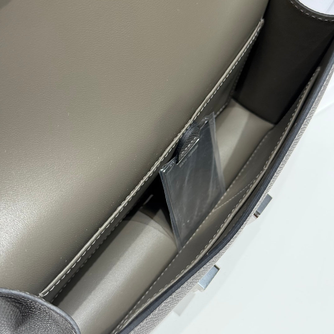 HM Constance Elan 24cm Bag Dark Grey Epsom Leather Silver Hardware