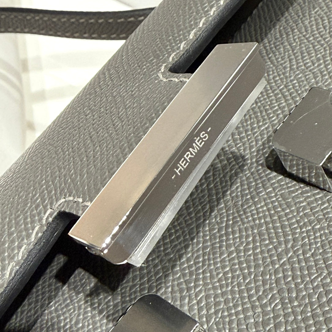 HM Constance Elan 24 Grey Epsom Silver Hardware 237334