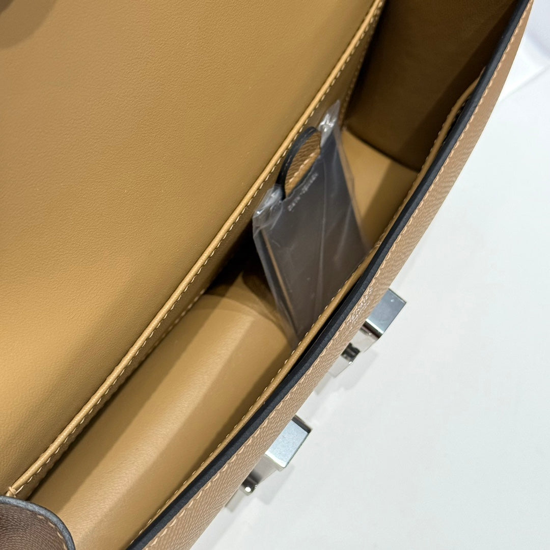 HM Constance Elan 24cm Bag Brown Epsom Leather Silver Hardware