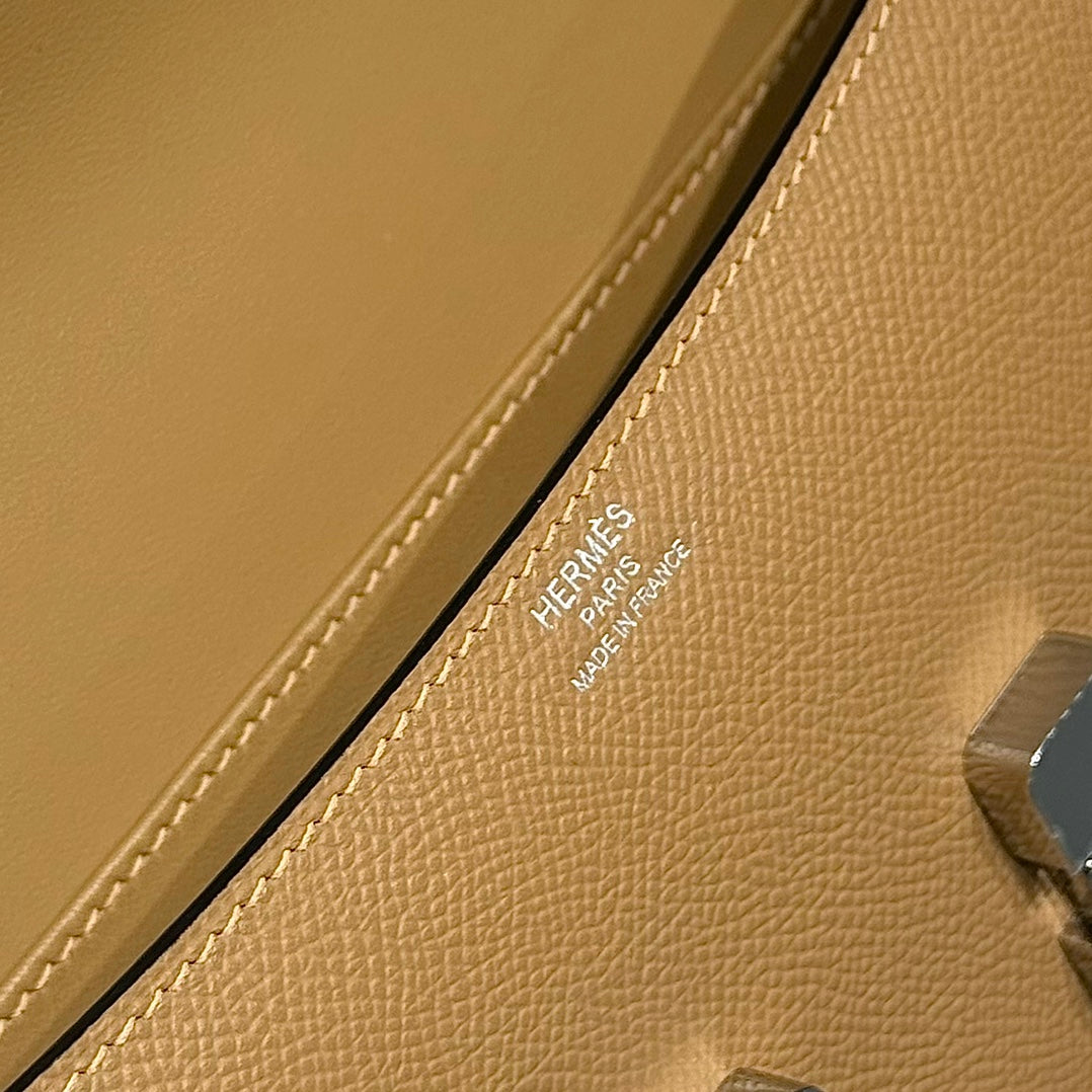 HM Constance Elan 24cm Bag Brown Epsom Leather Silver Hardware