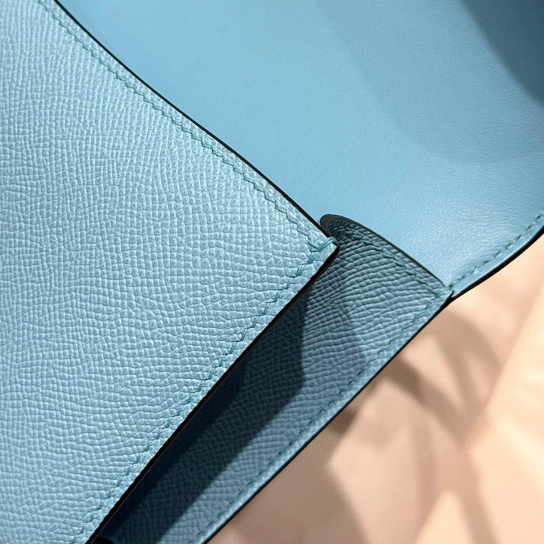 HM Constance Elan 24cm Bag Cloud Blue Epsom Leather Silver Hardware