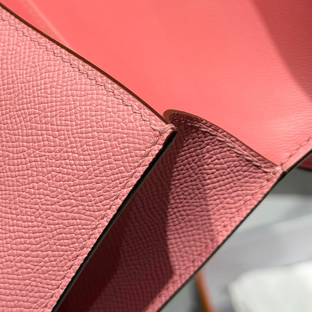 HM Constance Elan 24cm Bag Pink Epsom Leather Silver Hardware