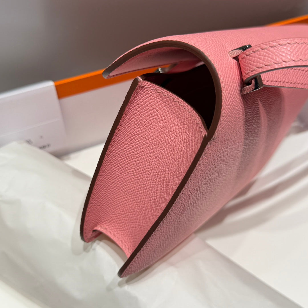 HM Constance Elan 24cm Bag Pink Epsom Leather Silver Hardware