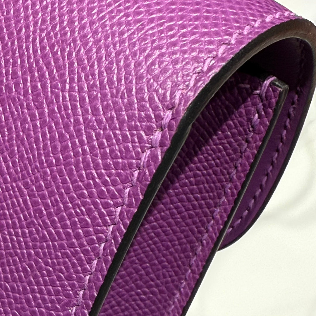 HM Constance Elan 24cm Bag Purple Epsom Leather Gold Hardware