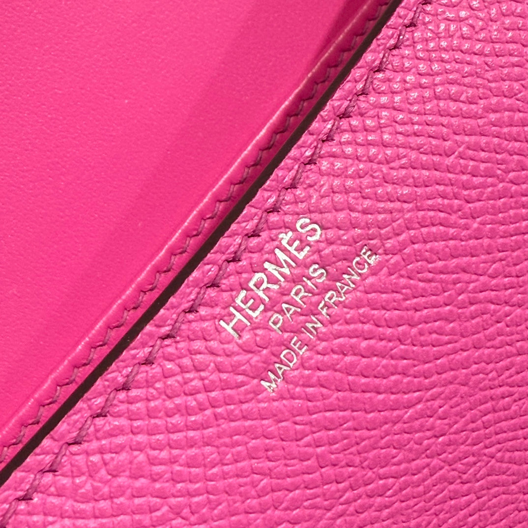 HM Constance Elan 24cm Bag Rose Tyrien Epsom Leather Silver Hardware