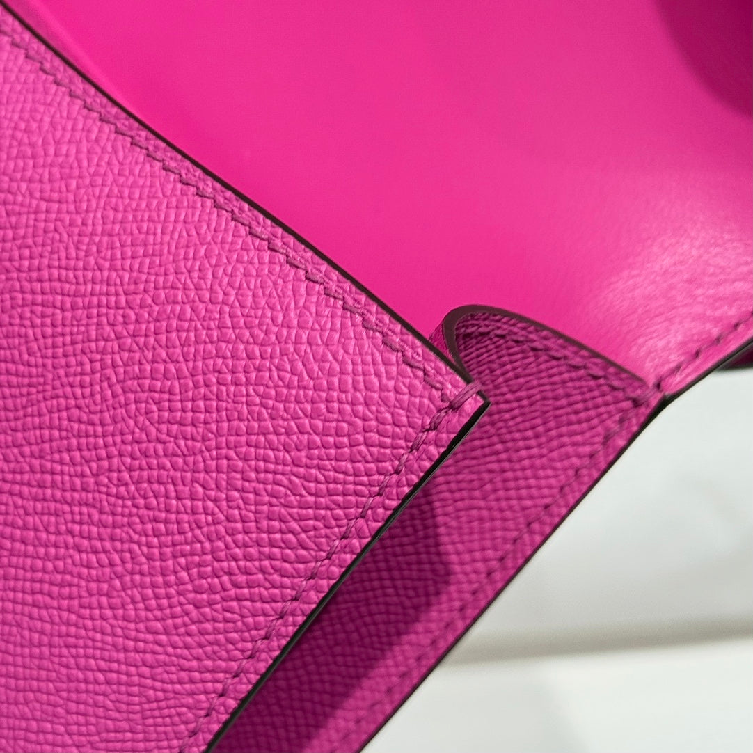 HM Constance Elan 24cm Bag Rose Tyrien Epsom Leather Gold Hardware