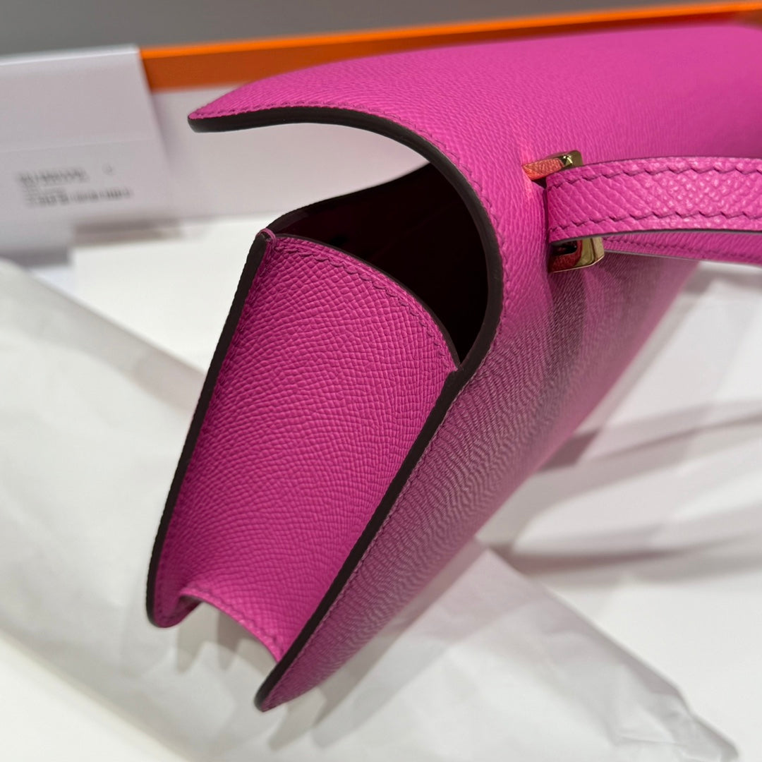 HM Constance Elan 24cm Bag Rose Tyrien Epsom Leather Gold Hardware