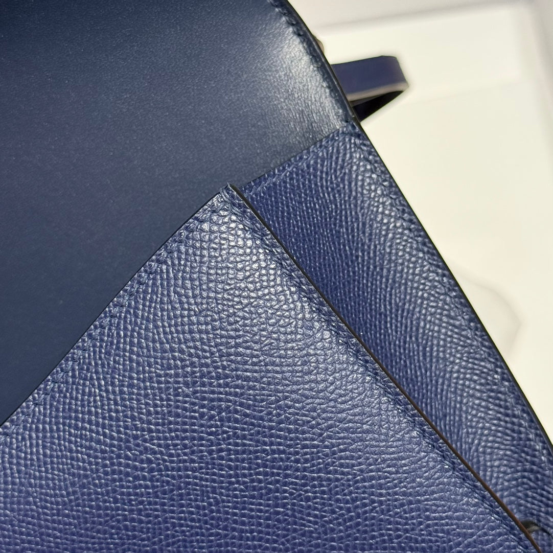 HM Constance Elan 24cm Bag Dark Blue Epsom Leather Gold Hardware