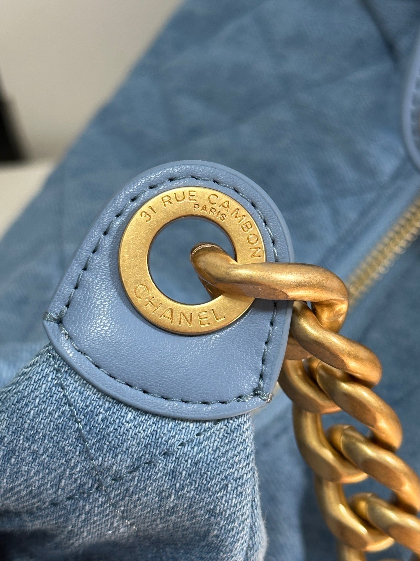 CC 25C Hobo 35cm Baby Blue Demin Gold Hardware 243567