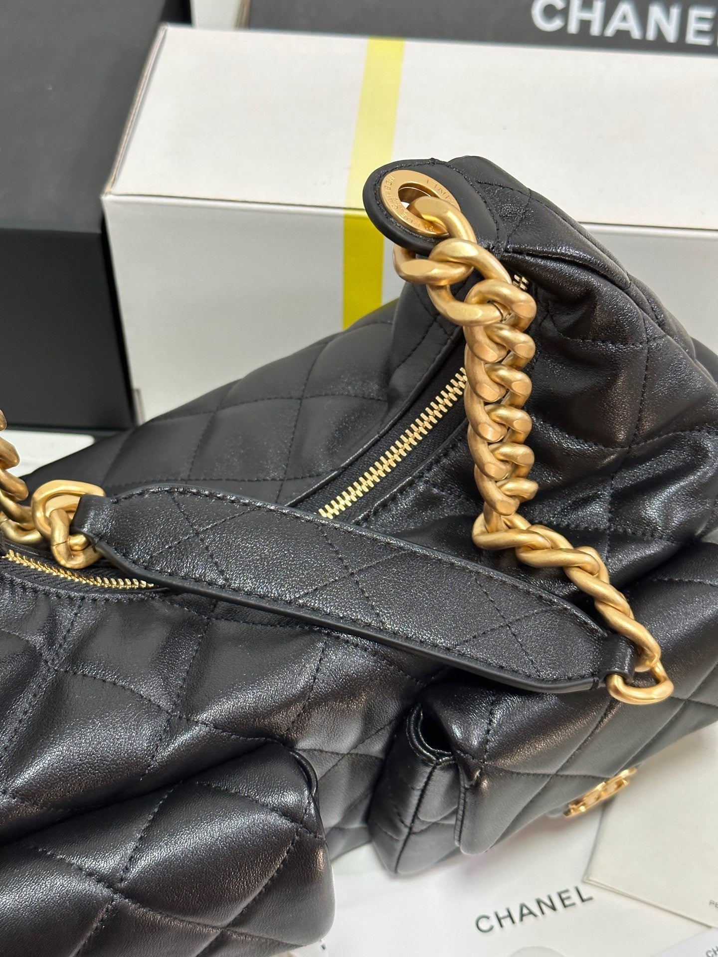 CC 25C Hobo 35cm Black Lambskin Gold Hardware 243536