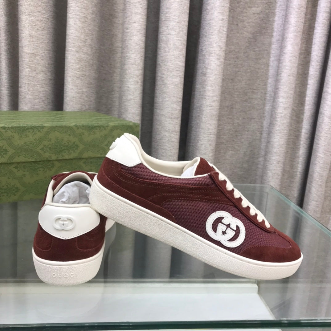 GG INTERLOCKING G SNEAKER WINE SUEDE