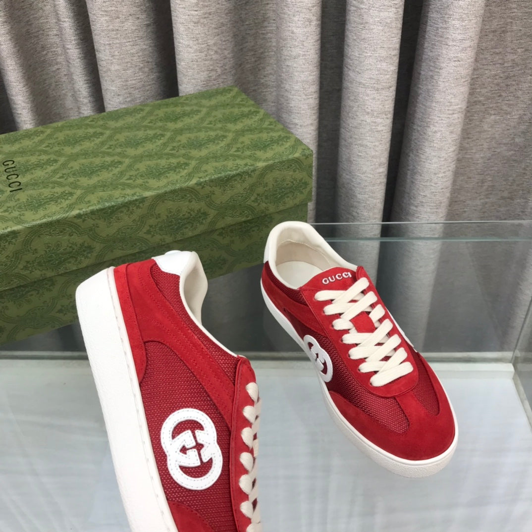 GG INTERLOCKING G SNEAKER CHERRY SUEDE