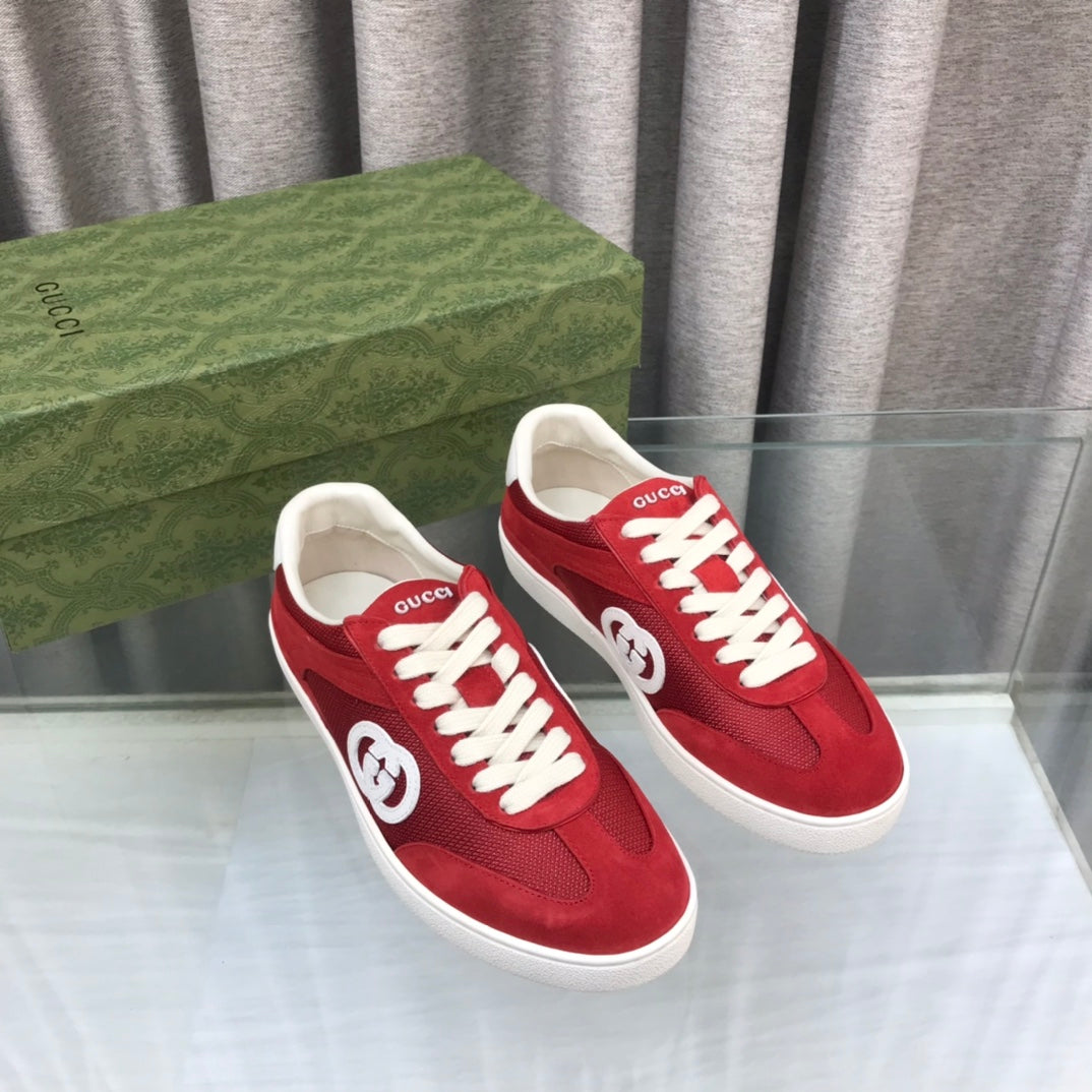 GG INTERLOCKING G SNEAKER CHERRY SUEDE