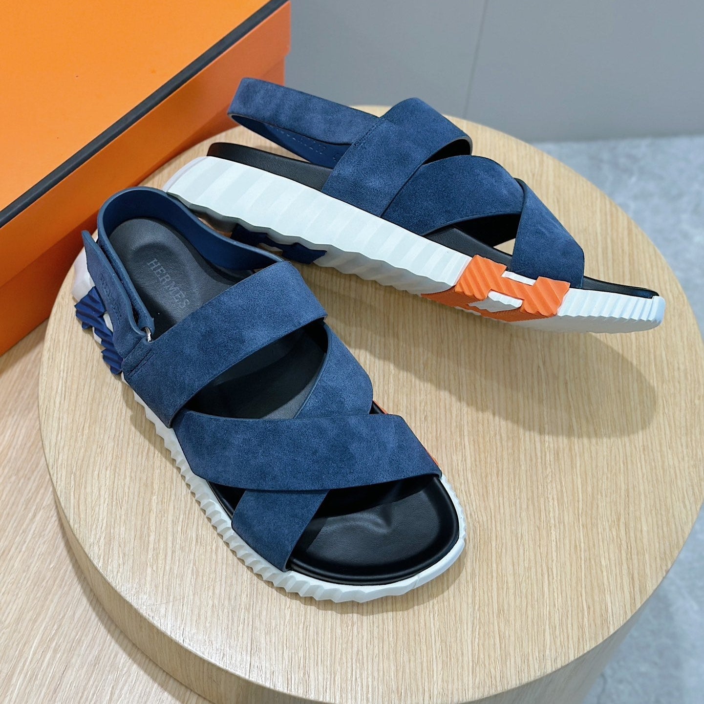 HM Men's Electric Sandals Navy Blue Suede 547690